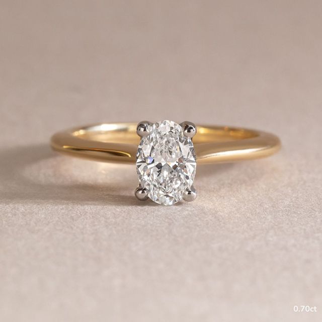 0.70 Carat Oval Solitaire Ring In Two Tone - Aerin