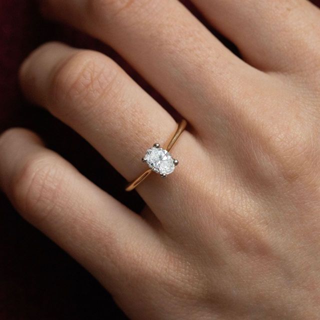 0.70 Carat Oval Solitaire Ring In Two Tone - Aerin