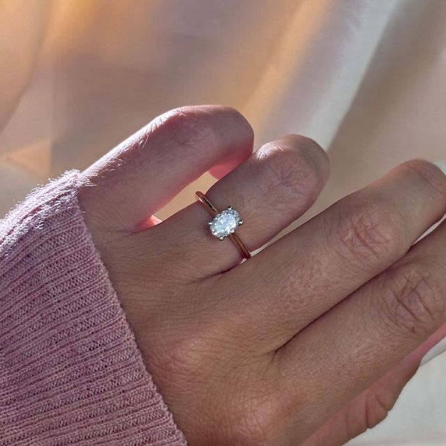 0.70 Carat Oval Solitaire Ring In Two Tone - Aerin