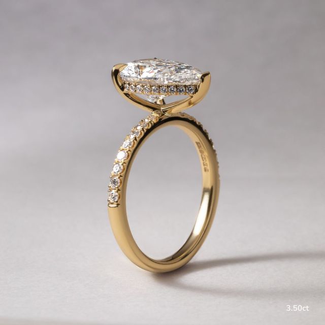 Kate Yellow Gold Hidden Halo Engagement Ring
