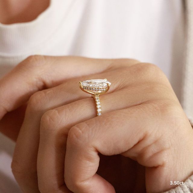 Kate Yellow Gold Hidden Halo Engagement Ring