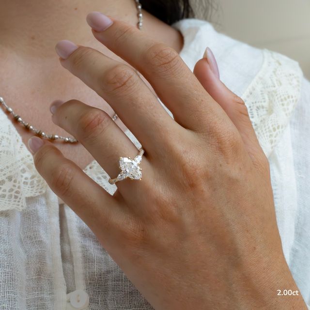 Vivian Trilogy Engagement Ring In Yellow Gold