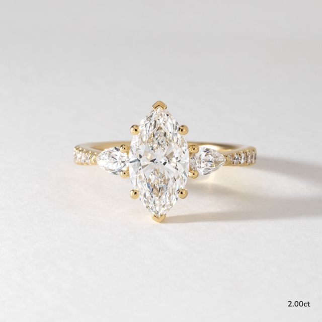 Vivian Trilogy Engagement Ring In Yellow Gold