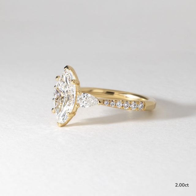 Vivian Trilogy Engagement Ring In Yellow Gold