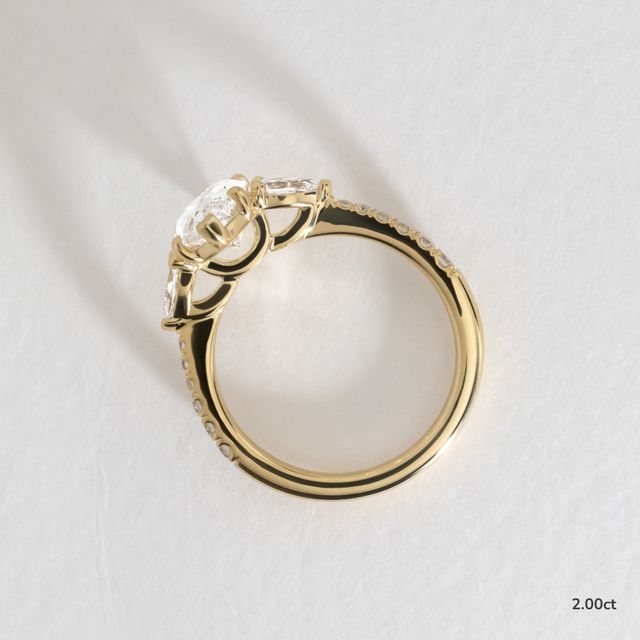 Vivian Trilogy Engagement Ring In Yellow Gold