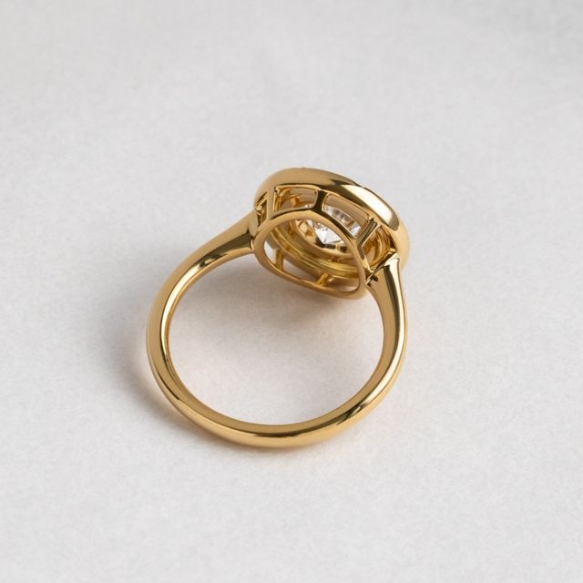 1.01 Carat Round Diamond Ring In Yellow Gold - Starry Night