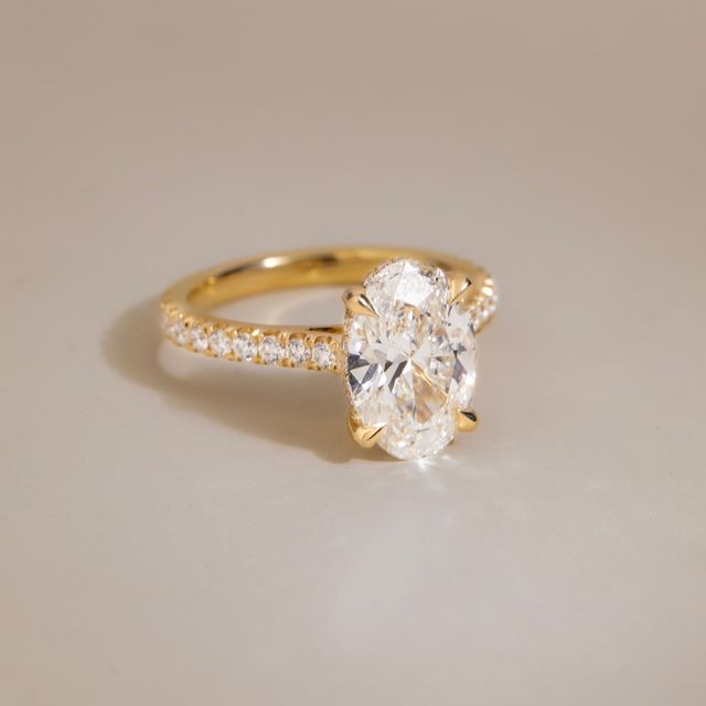 3.30 Carat Oval Diamond Engagement Ring In Yellow Gold - Aisha