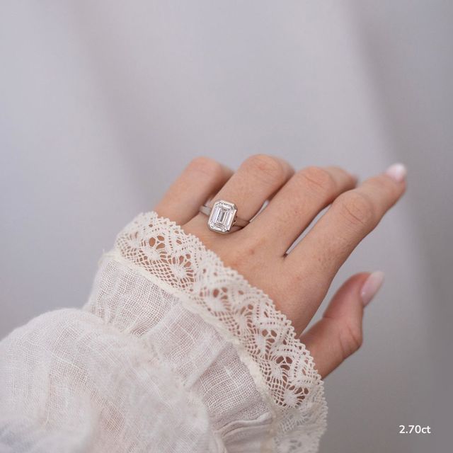 London Platinum Bezel-Set Engagement Ring