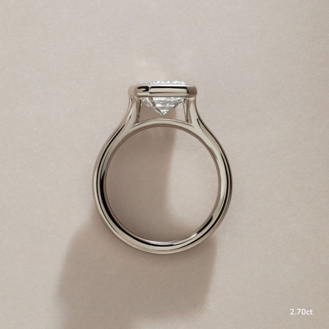 London Platinum Bezel-Set Engagement Ring