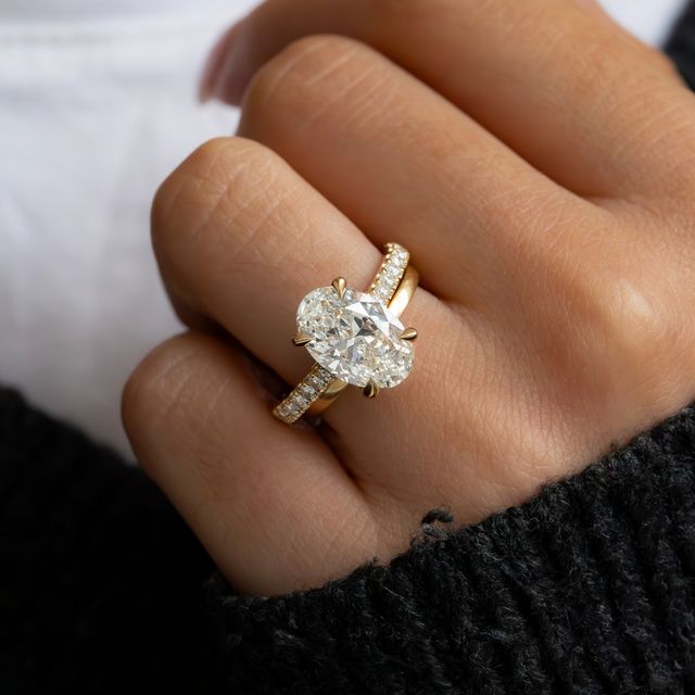 3.30 Carat Oval Diamond Engagement Ring In Yellow Gold - Aisha