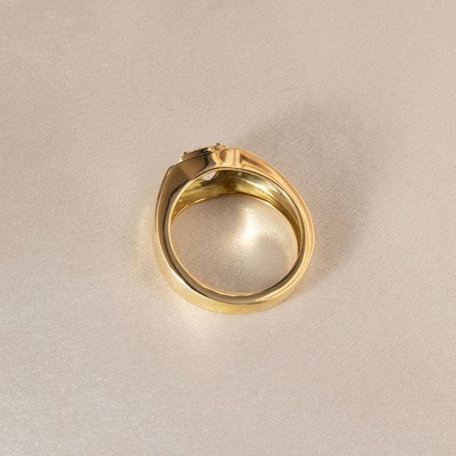 1.51 Carat Lab Grown Cushion Men's Engagement Ring In Yellow Gold - Jayden