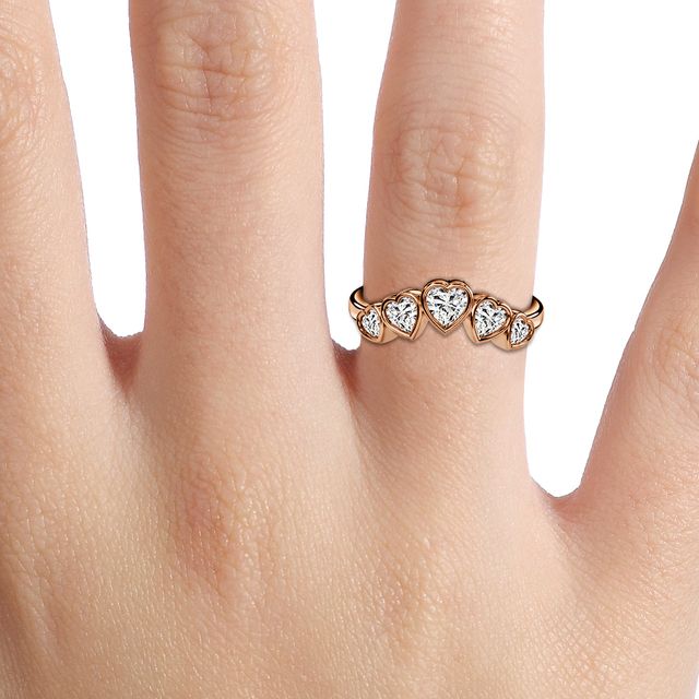 Aroha Rose Gold Diamond Half Eternity Ring