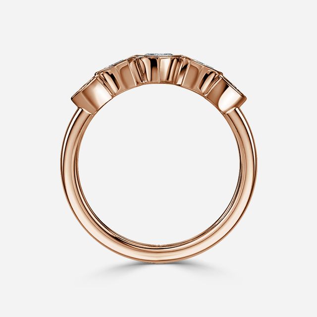 Aroha Rose Gold Diamond Half Eternity Ring