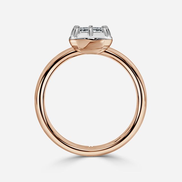 Charlotte Rose Gold Two Tone Bezel-Set Engagement Ring