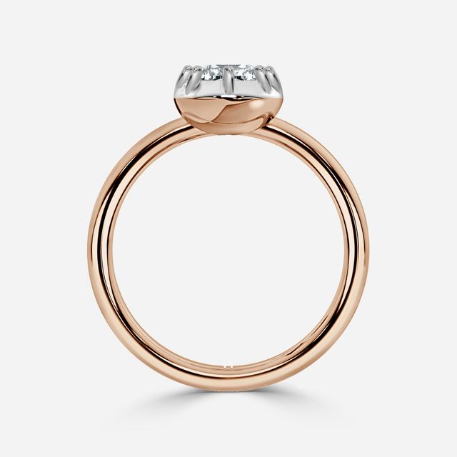 Charlotte Rose Gold Two Tone Bezel-Set Engagement Ring