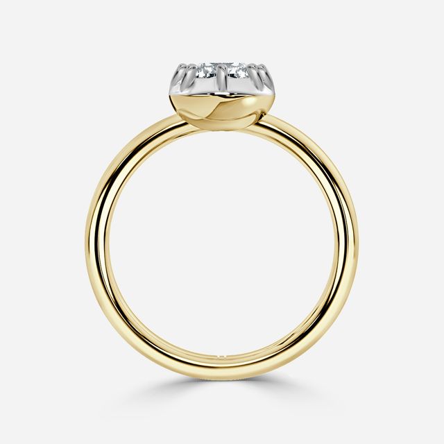 Charlotte Yellow Gold Two Tone Bezel-Set Engagement Ring