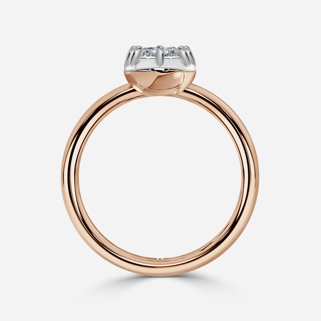 Charlotte Rose Gold Two Tone Bezel-Set Engagement Ring