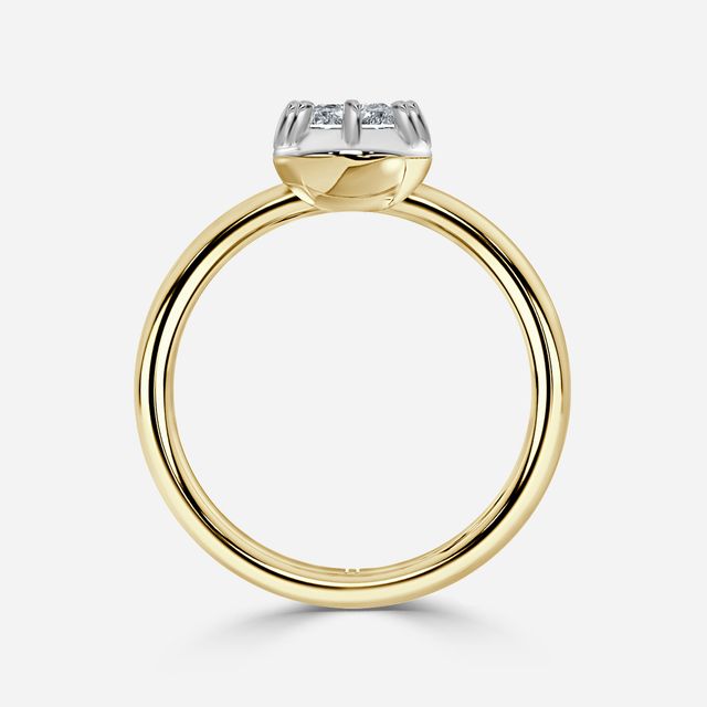 Charlotte Yellow Gold Two Tone Bezel-Set Engagement Ring