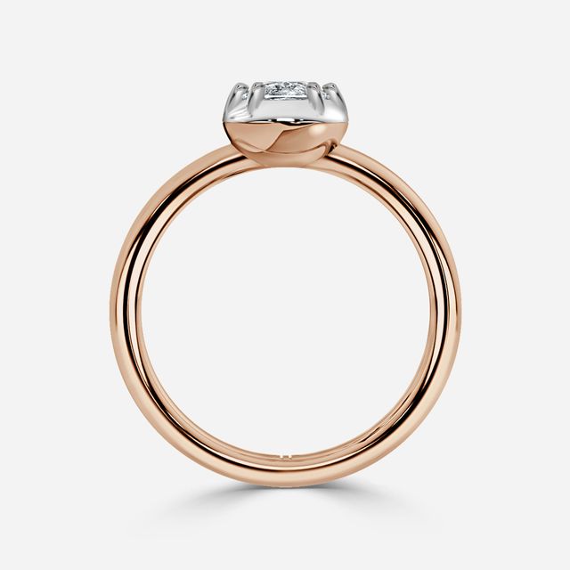 Charlotte Rose Gold Two Tone Bezel-Set Engagement Ring