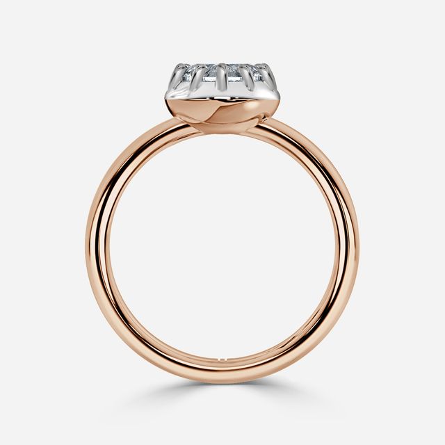 Charlotte Rose Gold Two Tone Bezel-Set Engagement Ring