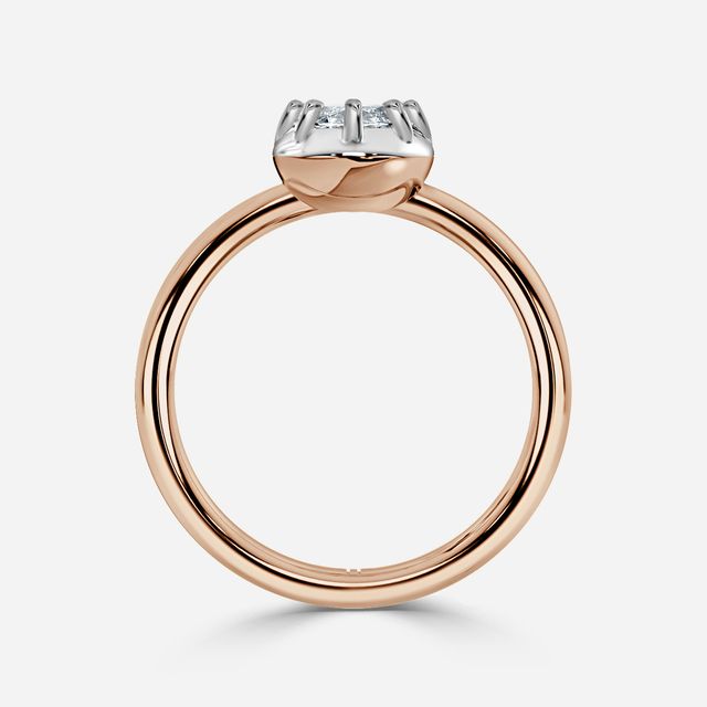 Charlotte Rose Gold Two Tone Bezel-Set Engagement Ring