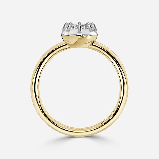 Charlotte Yellow Gold Two Tone Bezel-Set Engagement Ring