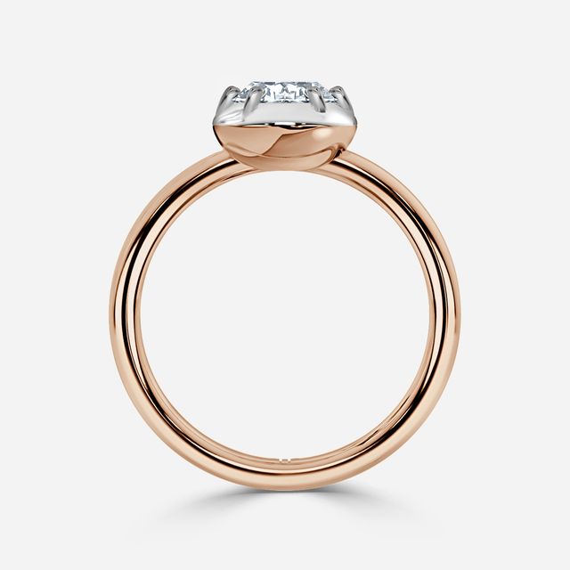 Charlotte Rose Gold Two Tone Bezel-Set Engagement Ring