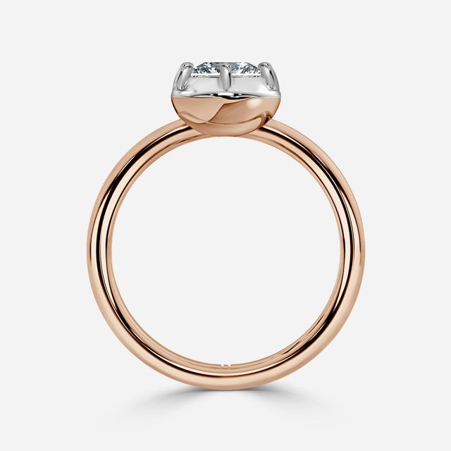 Charlotte Rose Gold Two Tone Bezel-Set Engagement Ring