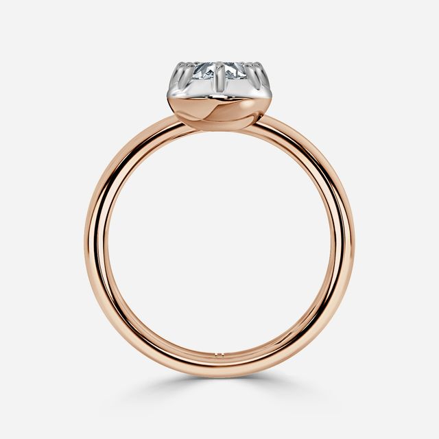 Charlotte Rose Gold Two Tone Bezel-Set Engagement Ring