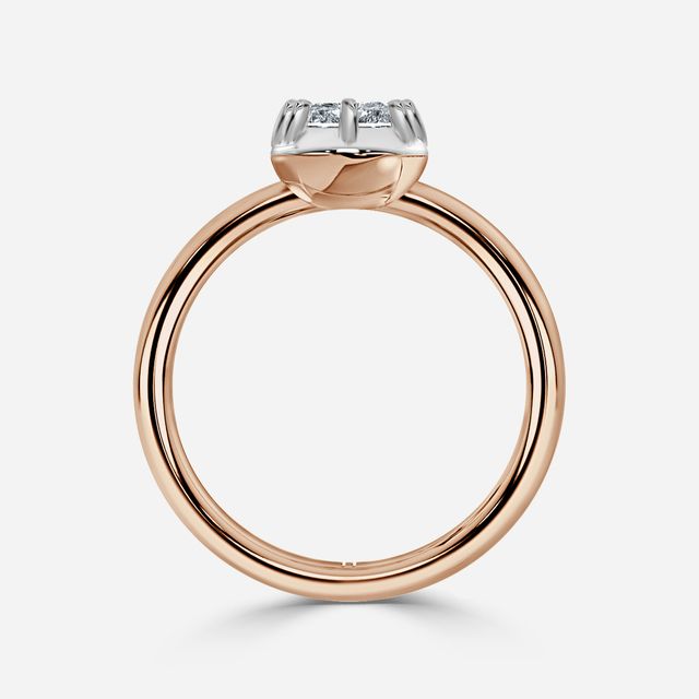 Charlotte Rose Gold Two Tone Bezel-Set Engagement Ring