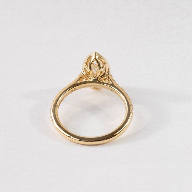 1.59 Carat Lab Grown Marquise Diamond Band Ring In Yellow Gold - Hana