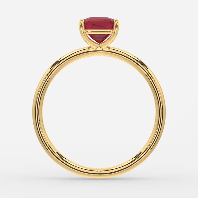 1 Carat Lab Grown Asscher Ruby Engagement Ring In Yellow Gold – Chelsea