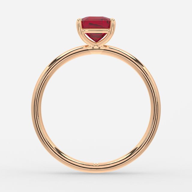 1 Carat Lab Grown Asscher Ruby Engagement Ring In Rose Gold – Chelsea
