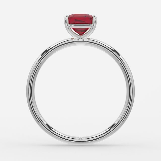 1 Carat Lab Grown Asscher Ruby Engagement Ring In Platinum – Chelsea