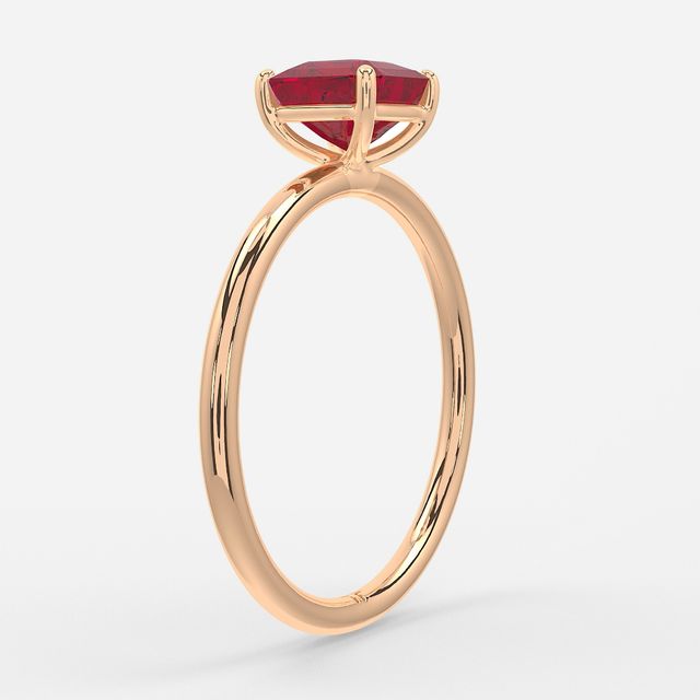 1 Carat Lab Grown Asscher Ruby Engagement Ring In Rose Gold – Chelsea