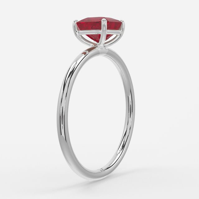 1 Carat Lab Grown Asscher Ruby Engagement Ring In Platinum – Chelsea