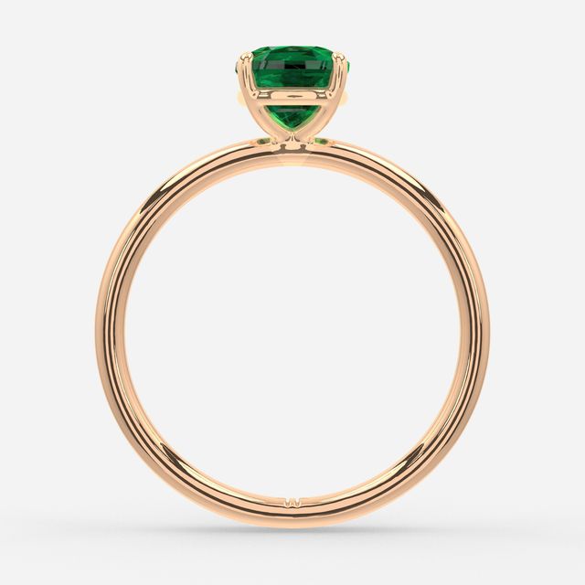 1 Carat Lab Grown Cushion Emerald Engagement Ring In Rose Gold – Chelsea