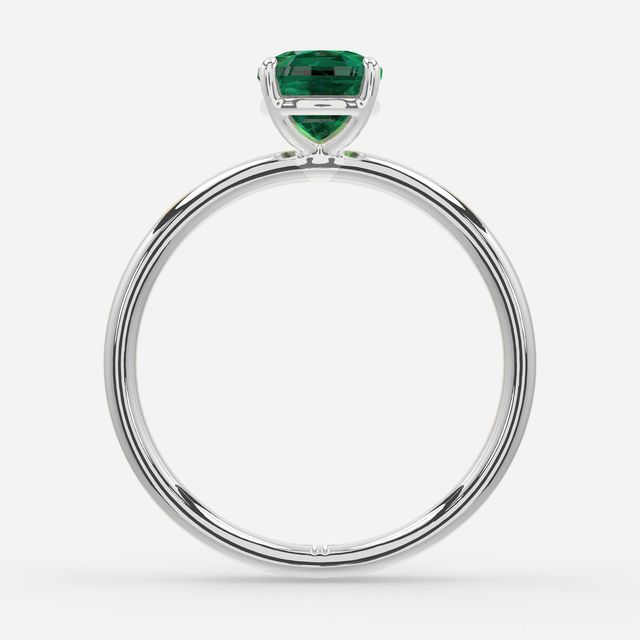 1 Carat Lab Grown Cushion Emerald Engagement Ring In White Gold – Chelsea