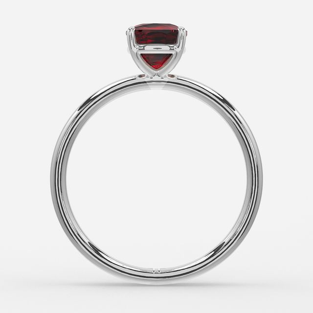 1 Carat Lab Grown Cushion Ruby Engagement Ring In White Gold – Chelsea