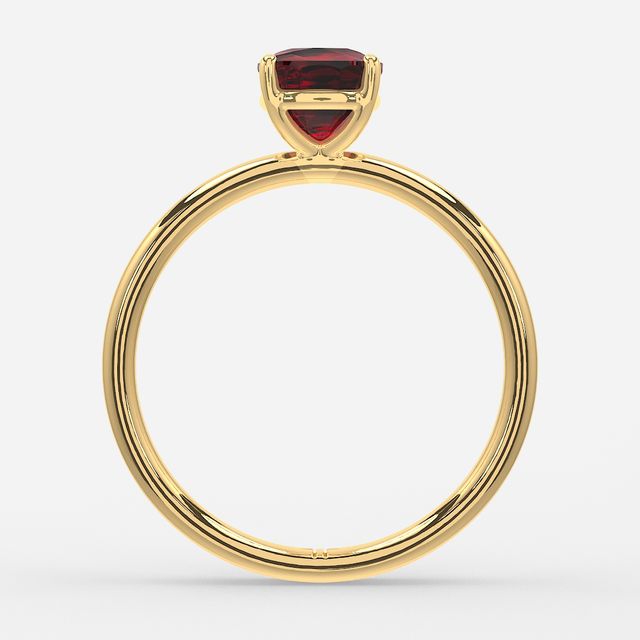1 Carat Lab Grown Cushion Ruby Engagement Ring In Yellow Gold – Chelsea
