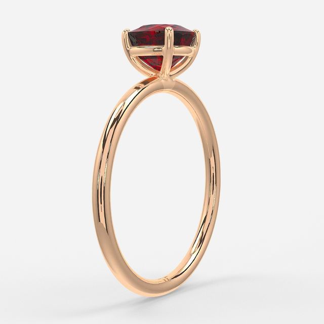 1 Carat Lab Grown Cushion Ruby Engagement Ring In Rose Gold – Chelsea