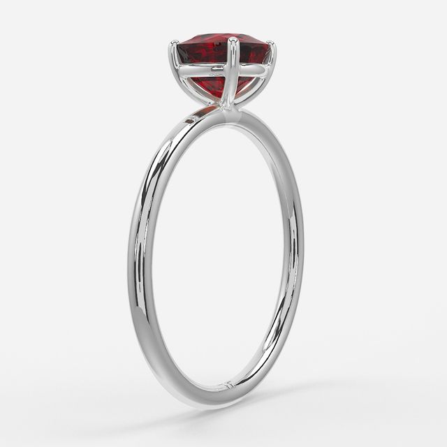 1 Carat Lab Grown Cushion Ruby Engagement Ring In White Gold – Chelsea
