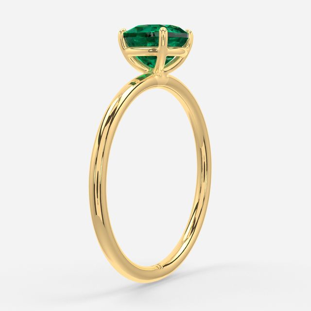 1 Carat Lab Grown Cushion Emerald Engagement Ring In Yellow Gold – Chelsea