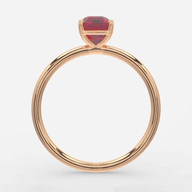 1 Carat Lab Grown Emerald Ruby Engagement Ring In Rose Gold – Chelsea