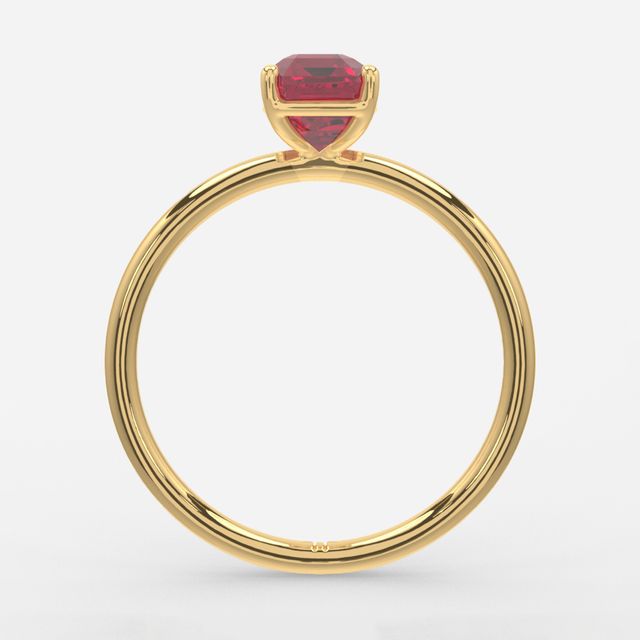 1 Carat Lab Grown Emerald Ruby Engagement Ring In Yellow Gold – Chelsea