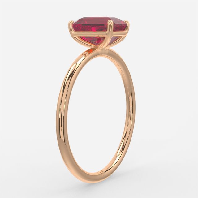 1 Carat Lab Grown Emerald Ruby Engagement Ring In Rose Gold – Chelsea