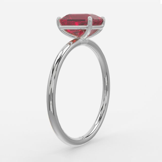 1 Carat Lab Grown Emerald Ruby Engagement Ring In Platinum – Chelsea