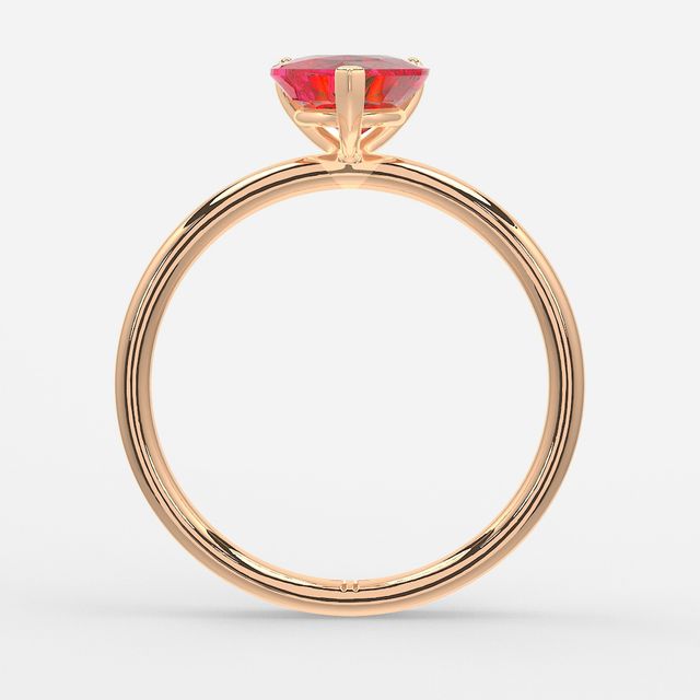 1 Carat Lab Grown Heart Ruby Engagement Ring In Rose Gold – Chelsea