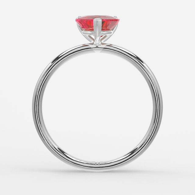 1 Carat Lab Grown Heart Ruby Engagement Ring In White Gold – Chelsea