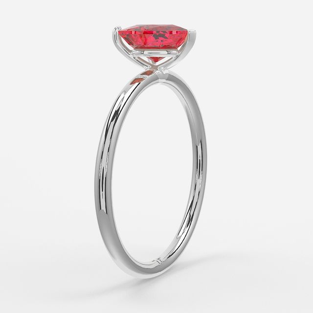 1 Carat Lab Grown Heart Ruby Engagement Ring In White Gold – Chelsea